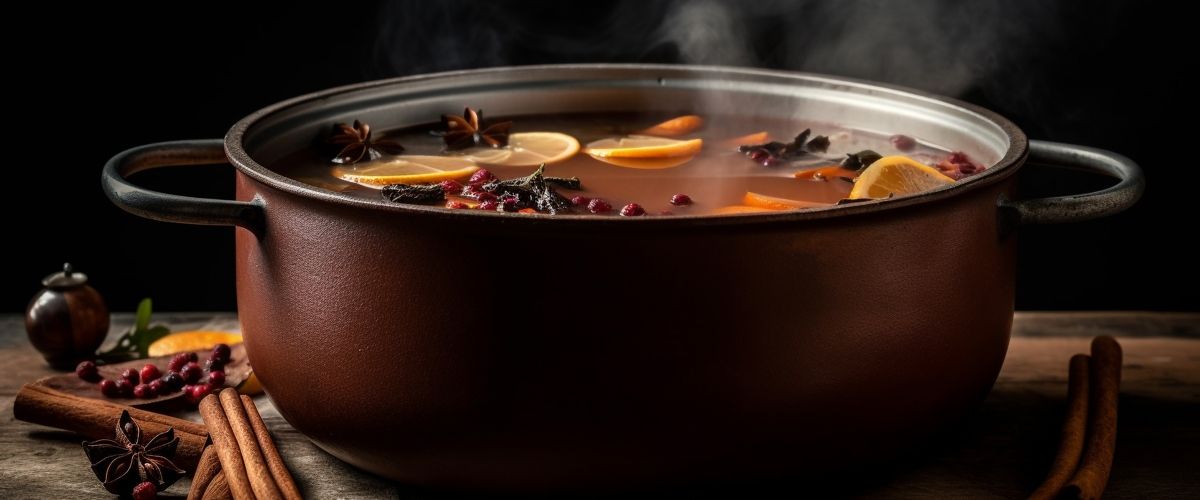 Varené víno v hrnci
