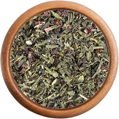 Zelený čaj s príchuťou Zelený čaj s jahodami a malinami BIO