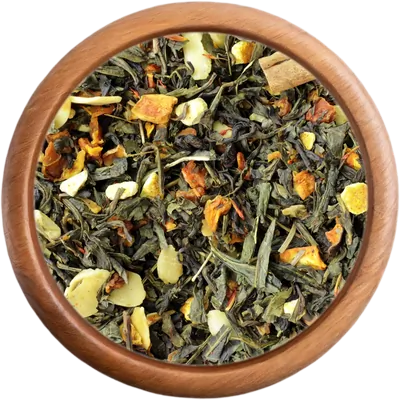 Zelený čaj s príchuťou Zelený čaj s tekvicou a mandľami