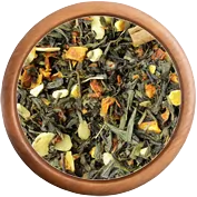 Zelený čaj s príchuťou: Zelený čaj s tekvicou a mandľami